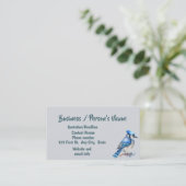 Carte De Visite Aquarelle Bleu Jay Oiseau Nature Art Business (Debout devant)