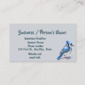 Carte De Visite Aquarelle Bleu Jay Oiseau Nature Art Business (Devant)