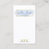 Carte De Visite Aquarelle Bleu Léger Écran de bijoux d'oreille or (Devant)