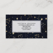 Carte De Visite Aquarelle bleu marine de la constellation d'or (Dos)