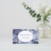 Carte De Visite Aquarelle bleu moderne peinte à la main Abstrait B (Debout devant)