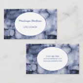Carte De Visite Aquarelle bleu moderne peinte à la main Abstrait B (Devant / Derrière)