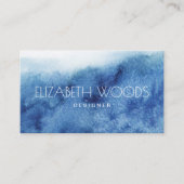 Carte De Visite Aquarelle bleu Océan Abstrait Professionnel (Devant)