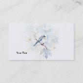 Carte De Visite Aquarelle Bleu Oiseau (Dos)