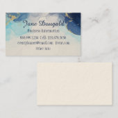 Carte De Visite Aquarelle Bleu Or Moderne Professionnel Élégant (Devant / Derrière)