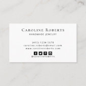 Carte De Visite Aquarelle bleu or tendance Boucles d'oreilles arti (Dos)