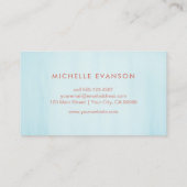 Carte De Visite Aquarelle bleu rose à huile Lotus (Dos)