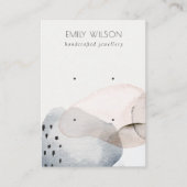 Carte De Visite Aquarelle bleu rose Abstrait 2 oreille (Devant)