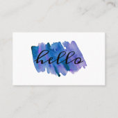 Carte De Visite Aquarelle bleu rose moderne (Devant)