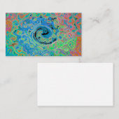 Carte De Visite Aquarelle bleu Super Abstrait rétro liquide (Devant / Derrière)