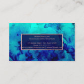 Carte De Visite Aquarelle bleu turquoise moderne maquillage or ros (Dos)