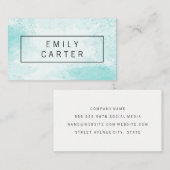 Carte De Visite Aquarelle bleu vert (Devant / Derrière)