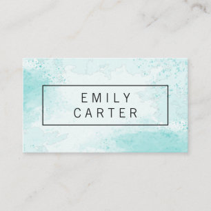 Carte De Visite Aquarelle bleu vert