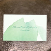 Carte De Visite Aquarelle bleu vert simple et moderne