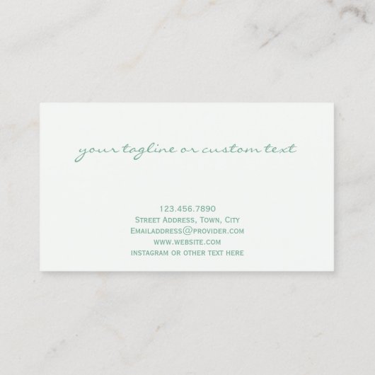 Carte De Visite Aquarelle bleu vert simple et moderne (Dos)