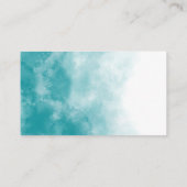 Carte De Visite Aquarelle bleu vert texture | Code QR (Dos)