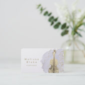 Carte De Visite aquarelle bleu violoniste (Debout devant)