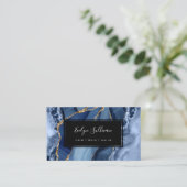 Carte De Visite aquarelle bleue (Debout devant)