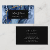 Carte De Visite aquarelle bleue (Devant / Derrière)