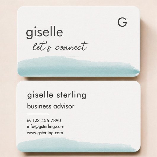 Carte De Visite Aquarelle Bleue