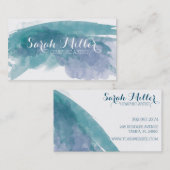 Carte De Visite Aquarelle bleue (Devant / Derrière)