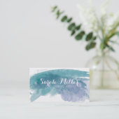 Carte De Visite Aquarelle bleue (Debout devant)