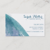 Carte De Visite Aquarelle bleue (Dos)