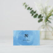 Carte De Visite Aquarelle bleue (Debout devant)