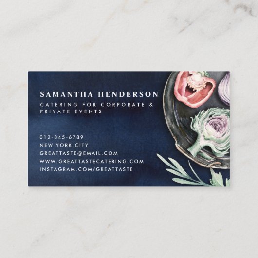 Carte De Visite Aquarelle bleue (Dos)