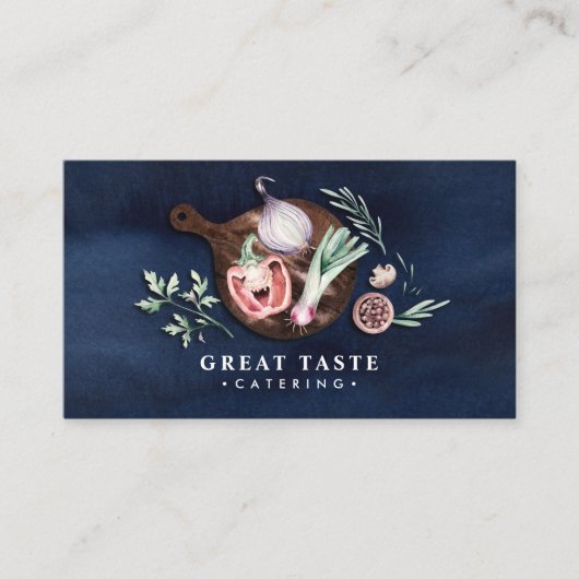 Carte De Visite Aquarelle bleue (Devant)