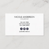 Carte De Visite Aquarelle bleue (Dos)