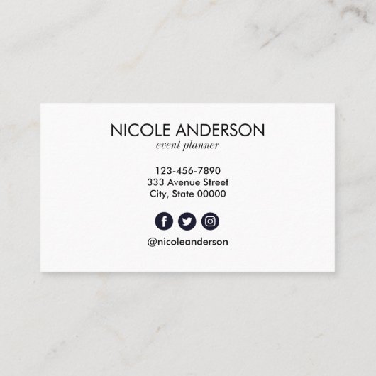 Carte De Visite Aquarelle bleue (Dos)