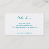 Carte De Visite Aquarelle bleue Abstraite (Dos)