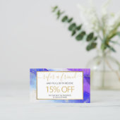 Carte De Visite Aquarelle bleue Abstraite Faux Gold Dust Referendu (Debout devant)