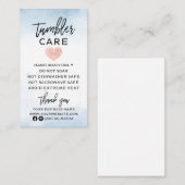 Carte De Visite Aquarelle bleue avec soin de tondeur cardiaque (Devant / Derrière)