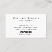 Carte De Visite Aquarelle Bleue Bleu Clair Simple Personnalisée (Dos)