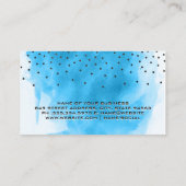Carte De Visite Aquarelle bleue contemporaine | Points (Dos)