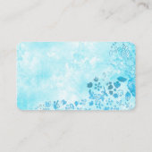 Carte De Visite Aquarelle Bleue Doodle Floral Décontracté (Dos)