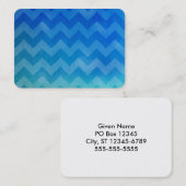 Carte De Visite Aquarelle bleue Ombre Chevron (Devant / Derrière)