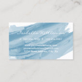 Carte De Visite Aquarelle bleue tendance (Dos)