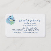 Carte De Visite Aquarelle Bluebird Custom Tailoring Couture (Devant)