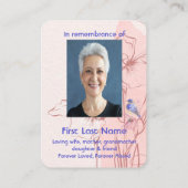 Carte De Visite Aquarelle Bluebird Garden Souvenir (Dos)