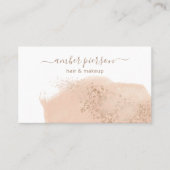 Carte De Visite Aquarelle Blush rose et or Artiste (Devant)