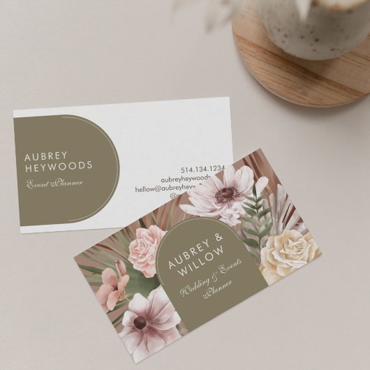 Carte De Visite Aquarelle bohème chic moderne Boho Florals Arch