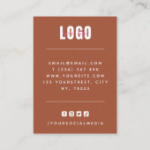 Carte De Visite Aquarelle Boho Arc-en-ciel Terracotta Écran d'orei (Dos)