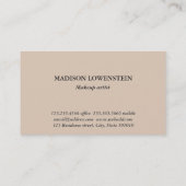 Carte De Visite Aquarelle Boho Beige Roses Palm séché Feuilles (Dos)