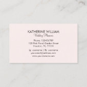 Carte De Visite Aquarelle Boho rose Bourgogne Rose Floral (Dos)