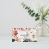 Carte De Visite Aquarelle botanique élégant floral et feuillage (Debout devant)