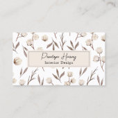 Carte De Visite Aquarelle Botanique Floral Vert QR Code rose (Devant)