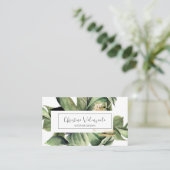 Carte De Visite Aquarelle botanique moderne Vert professionnel (Debout devant)